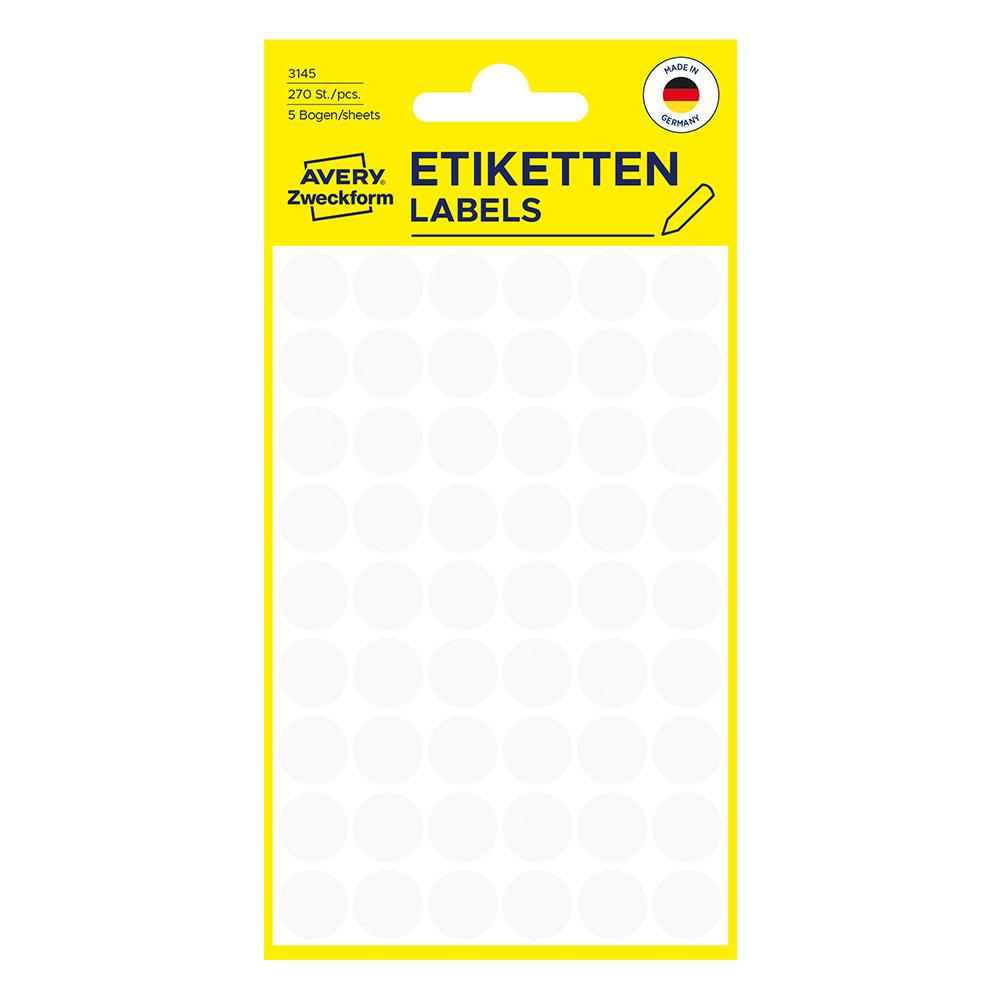 Самоз. кръгчета Avery ф12 бял 270бр