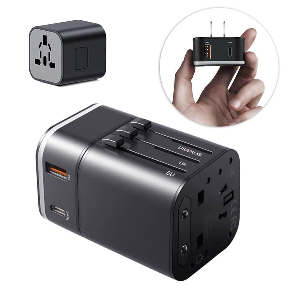 Захранване за ел. мрежа с USB-C и USB изходи и преходници за цял свят в едно устройство - Baseus Removable 2in1 Wall Charger + Universal Travel Adapter (TZPPS-01) | JAR Computers Захранване за ел. мрежа с USB-C и USB изходи и преходници за цял свят в едно устройство - Baseus Removable 2in1 Wall Charger + Universal Travel Adapter (TZPPS-01)