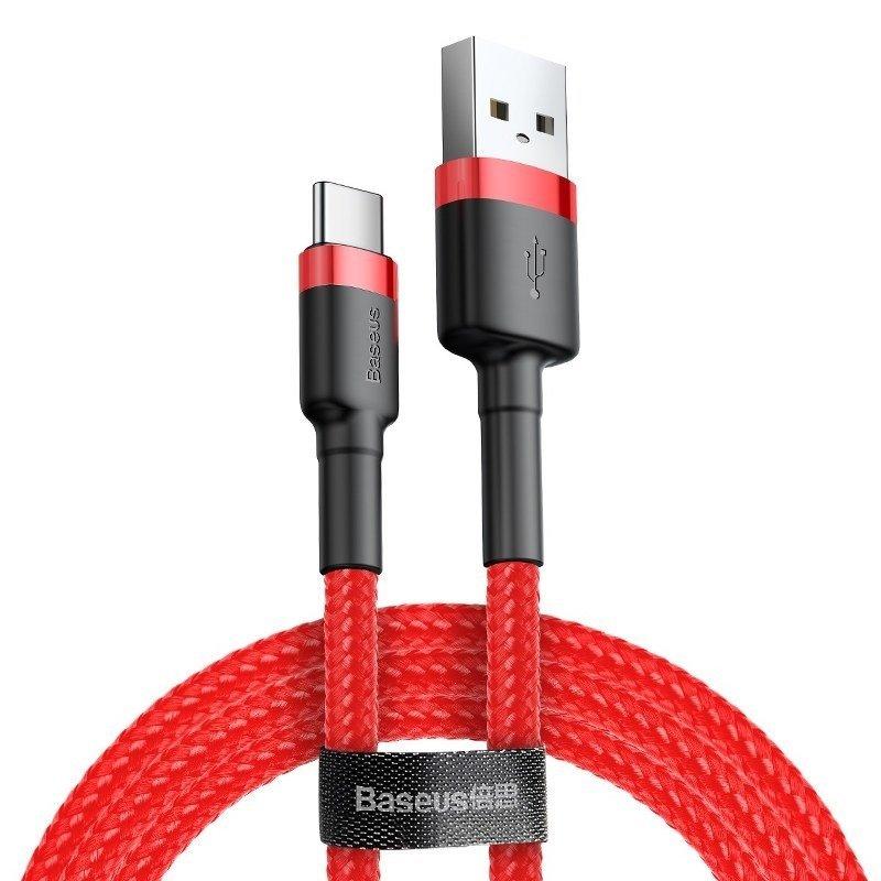 BASEUS Кабел USB-A - Type-C, 3м, 2A, CAFULE, CATKLF-U09 /червен/ | JAR Computers BASEUS Кабел USB-A - Type-C, 3м, 2A, CAFULE, CATKLF-U09 /червен/