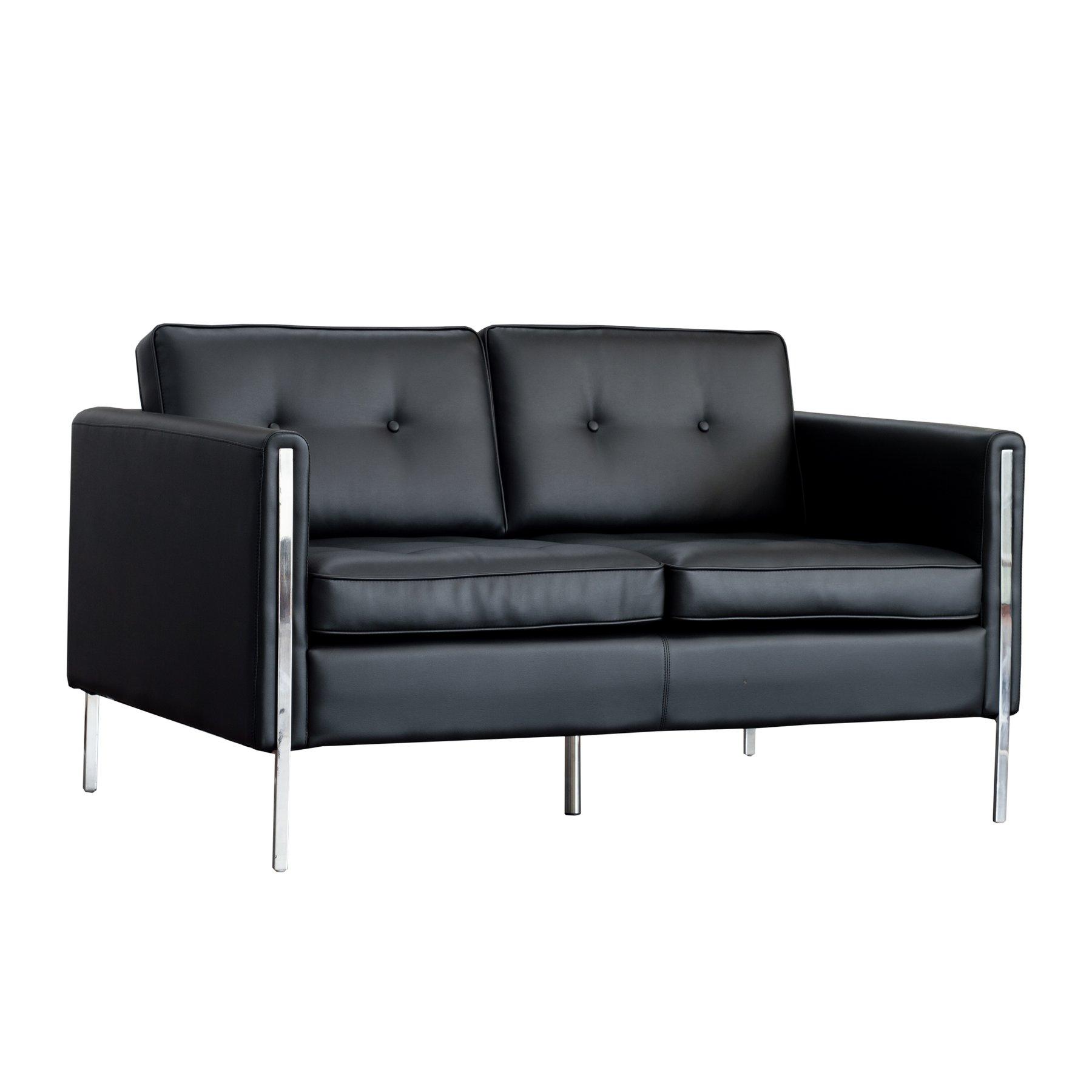 Диван RFG Frida, двуместен, екокожа, черна седалка, черна облегалка | JAR Computers Диван RFG Frida, двуместен, екокожа, черна седалка, черна облегалка