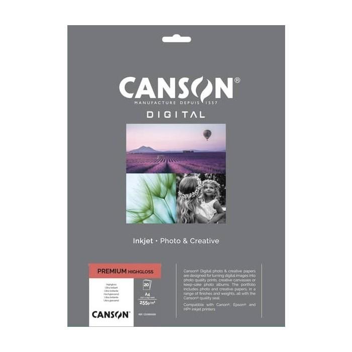 Фотохартия Canson Premium Highgloss, гланц, А4, 255 г, за inkjet, пакет 20 л. | JAR Computers Фотохартия Canson Premium Highgloss, гланц, А4, 255 г, за inkjet, пакет 20 л.