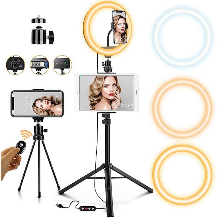 Joyroom Selfie Ring Light 10.2'' - LED лампа с трипод и държач за смартфони (черен) | JAR Computers Joyroom Selfie Ring Light 10.2'' - LED лампа с трипод и държач за смартфони (черен)