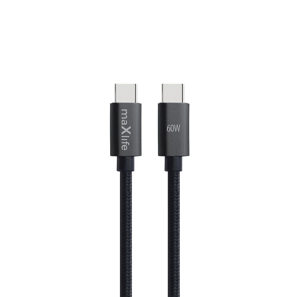 Кабел USB-C Maxlife, 1,0 м, 60W, черен