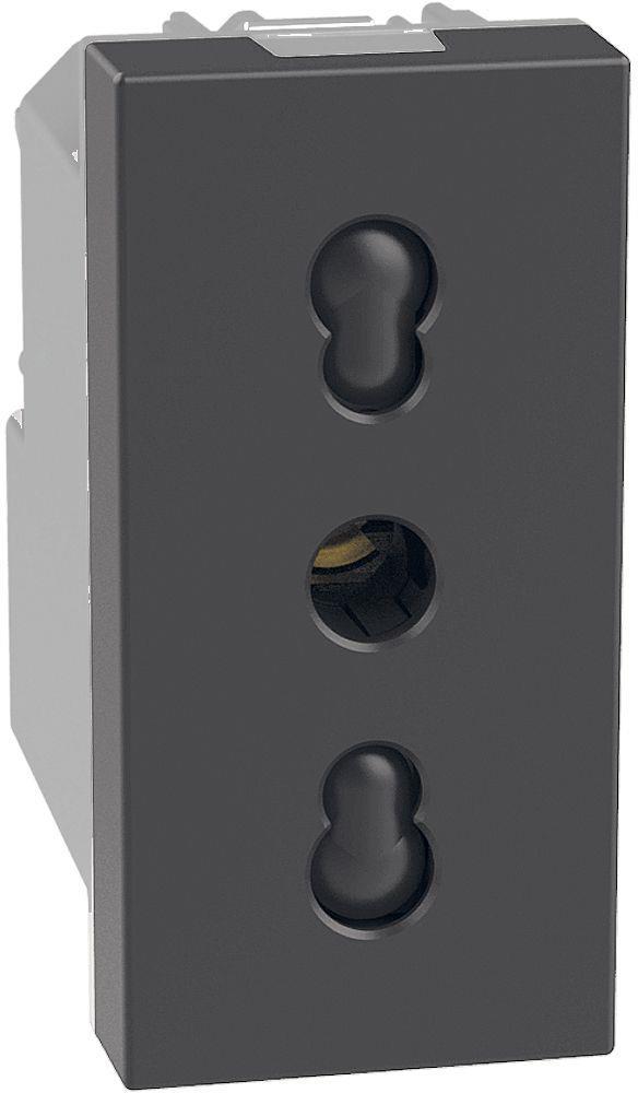 Контакт ИТАЛИАНСКИ стандарт 2P+Е 16A с детска защита 1 мод. цвят Графит Light Now Bticino | JAR Computers Контакт ИТАЛИАНСКИ стандарт 2P+Е 16A с детска защита 1 мод. цвят Графит Light Now Bticino