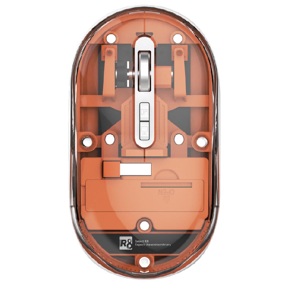 Оптична безжична мишка R8 1722, USB 2.4G + Bluetooth, orange | JAR Computers Оптична безжична мишка R8 1722, USB 2.4G + Bluetooth, orange