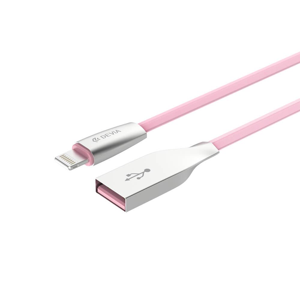 USB кабел за iPhone 8, iPhone 7 и Apple продукти с Lightning вход - Devia Spanker Kirsite Lightning USB Cable (розов) | JAR Computers USB кабел за iPhone 8, iPhone 7 и Apple продукти с Lightning вход - Devia Spanker Kirsite Lightning USB Cable (розов)