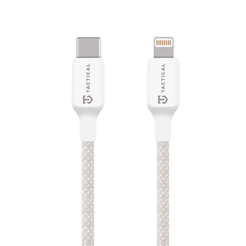 Здрав кабел с въжена оплекта за устройства с Lightning порт - Tactical Stitch Thread USB-C to Lightning Cable 27W (30 см) (бял) | JAR Computers Здрав кабел с въжена оплекта за устройства с Lightning порт - Tactical Stitch Thread USB-C to Lightning Cable 27W (30 см) (бял)