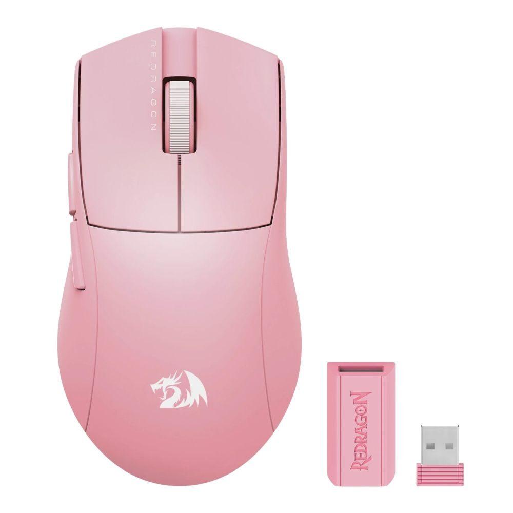 Безжична Bluetooth и кабелна геймърска мишка Redragon K1ng Lite 1K M916P-LIT-1K  - розова