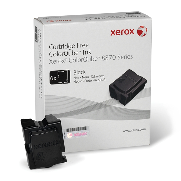 COLORQUBE 8870 BLACK SOLID INK (6pk, 16.7k) (XER108R00957)