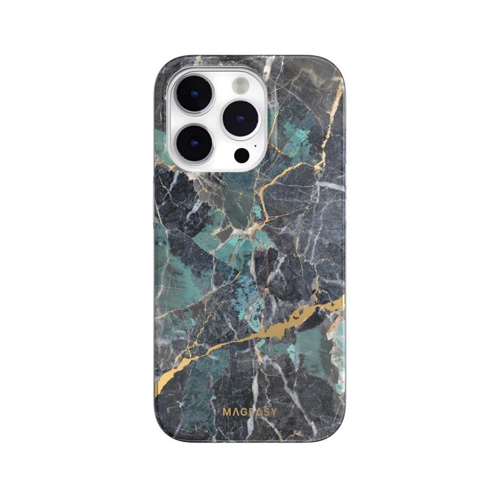 Дизайнерски хибриден удароустойчив кейс за iPhone 14 Pro (син) - Mageasy Marble Case | JAR Computers Дизайнерски хибриден удароустойчив кейс за iPhone 14 Pro (син) - Mageasy Marble Case