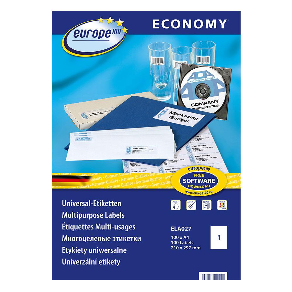 Етикети Avery Eco 210/297 A4 1ет 100л