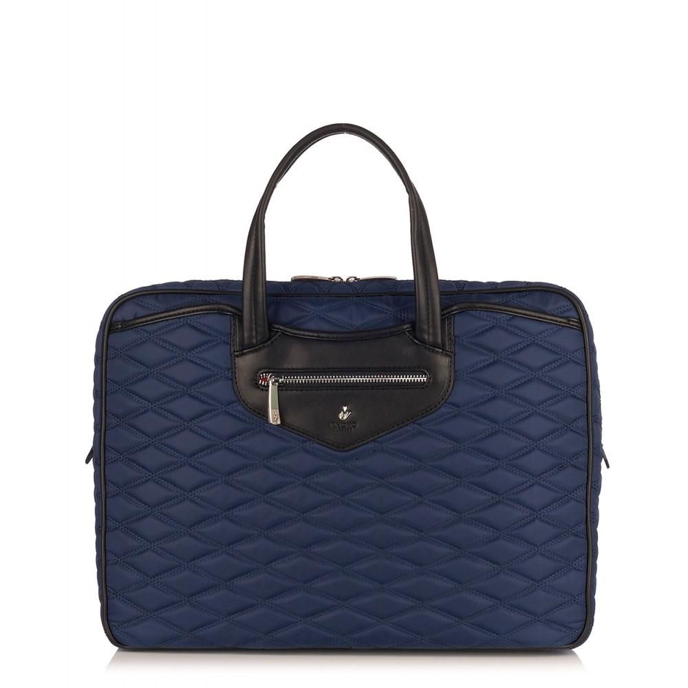 Луксозна чанта за MacBook Pro 15 и преносими компютри до 15.4 инча - Knomo Mortimer 15 Slim Briefcase (тъмносин) | JAR Computers Луксозна чанта за MacBook Pro 15 и преносими компютри до 15.4 инча - Knomo Mortimer 15 Slim Briefcase (тъмносин)