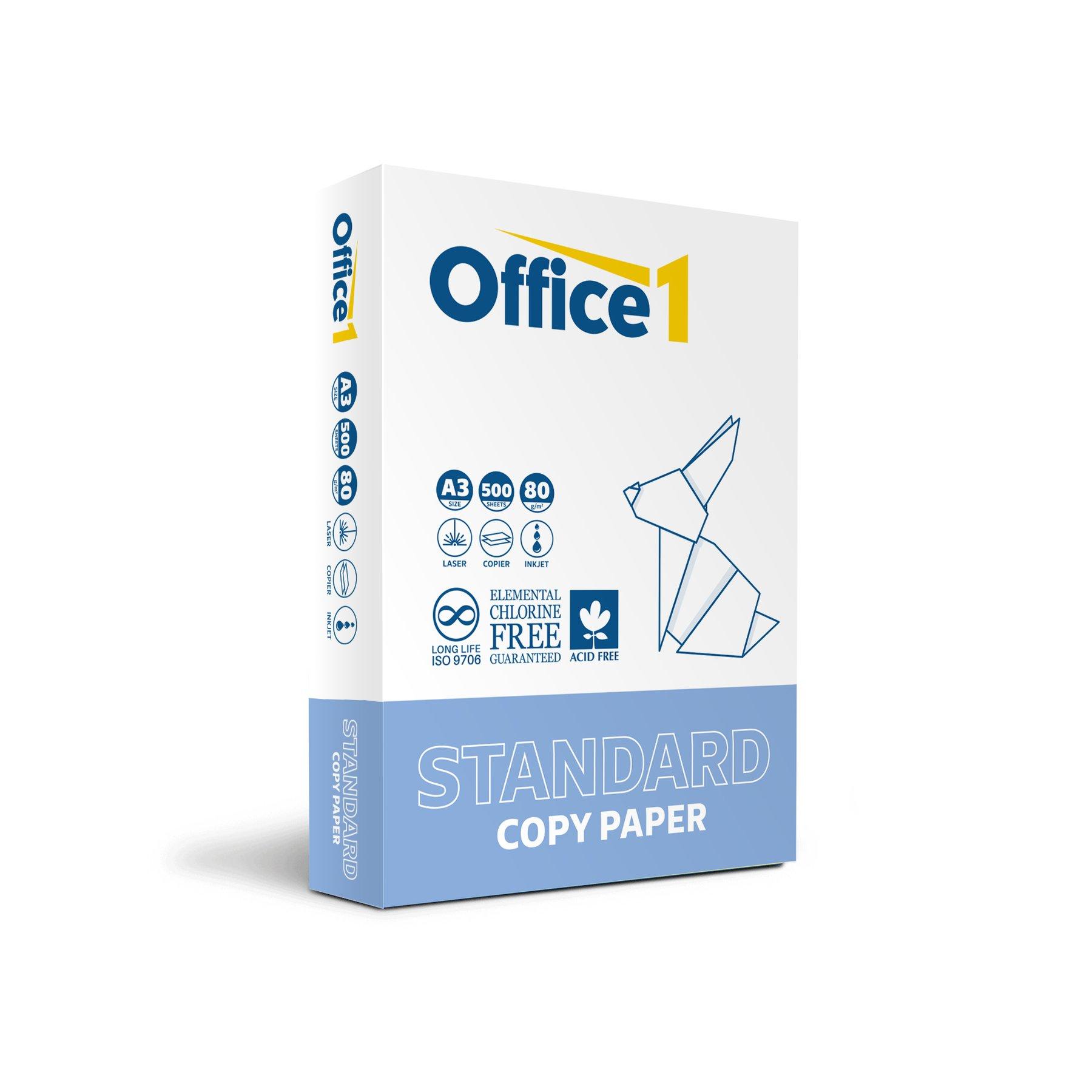 Office 1 Копирна хартия Standard, A3, 80 g/m2, 500 листа | JAR Computers Office 1 Копирна хартия Standard, A3, 80 g/m2, 500 листа
