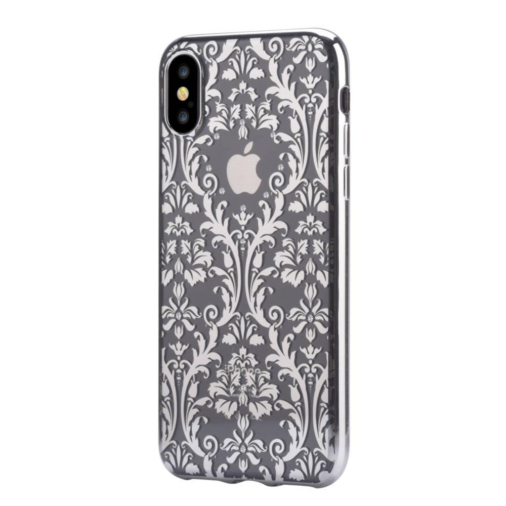 Силиконов (TPU) калъф за iPhone XS, iPhone X (с кристали Сваровски) - Devia Crystal Baroque Case (сребрист) | JAR Computers Силиконов (TPU) калъф за iPhone XS, iPhone X (с кристали Сваровски) - Devia Crystal Baroque Case (сребрист)