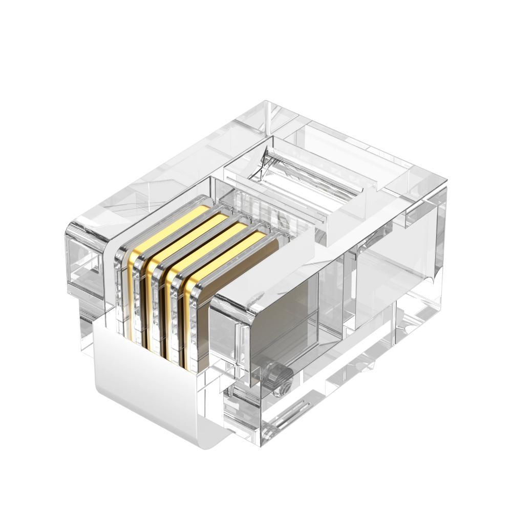 VENTION 6P4C RJ11 Telephone Modular Plug 100-Pack (IDKR0-100) (VENIDKR0-100)