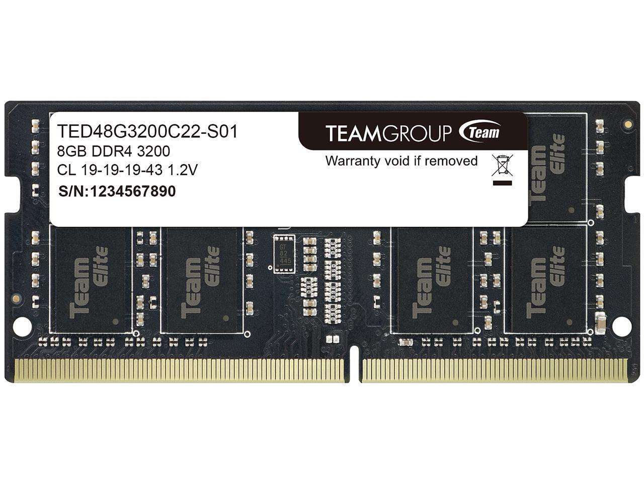 8GB DDR4 3200 TEAM ELITE SODIM | JAR Computers 8GB DDR4 3200 TEAM ELITE SODIM