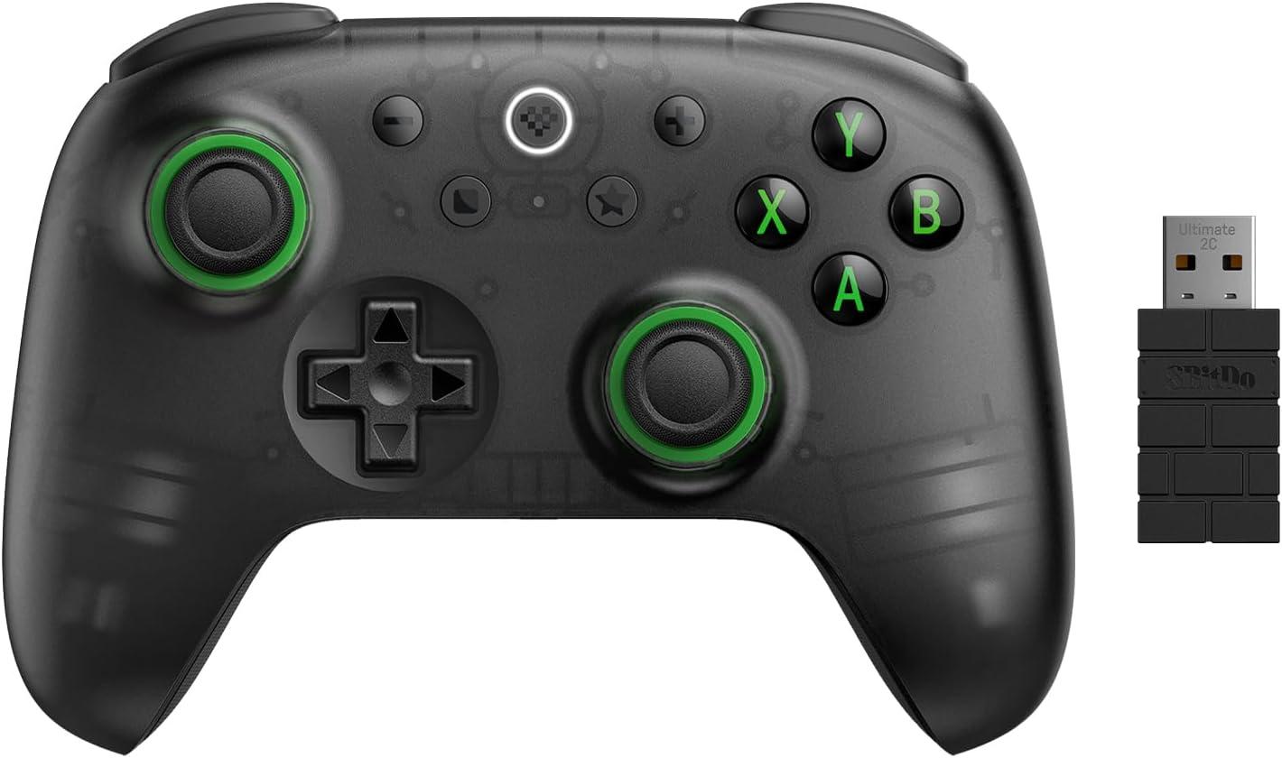 Безжичен контролер 8BitDo - Ultimate 2C 2.4G, Hall-Effect, Transparent Black Edition (PC) | JAR Computers Безжичен контролер 8BitDo - Ultimate 2C 2.4G, Hall-Effect, Transparent Black Edition (PC)