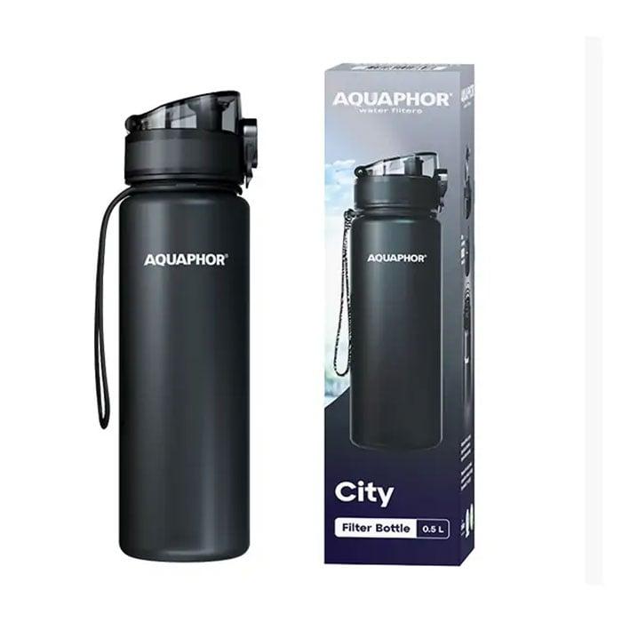 Бутилка Aquaphor City, филтрираща, тританова, 500 ml, черна | JAR Computers Бутилка Aquaphor City, филтрираща, тританова, 500 ml, черна