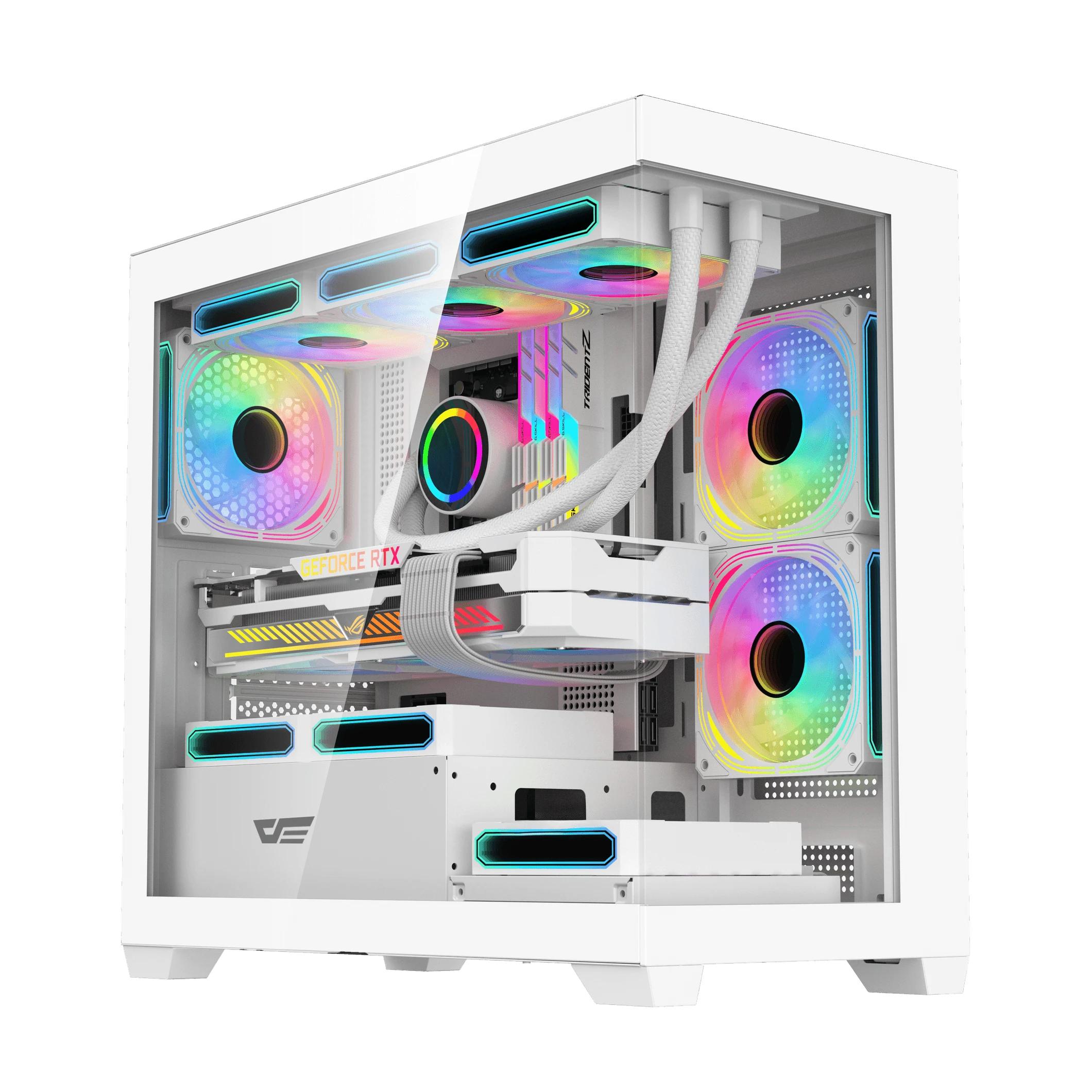 Darkflash кутия Case mATX - DS900M White - 6 x 120 mm Infinity Mirror A-RGB | JAR Computers Darkflash кутия Case mATX - DS900M White - 6 x 120 mm Infinity Mirror A-RGB