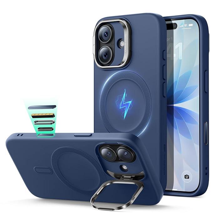 ESR Калъф Cloud Soft със стойка iPhone 17, MagSafe + Camera Control /син/ | JAR Computers ESR Калъф Cloud Soft със стойка iPhone 17, MagSafe + Camera Control /син/