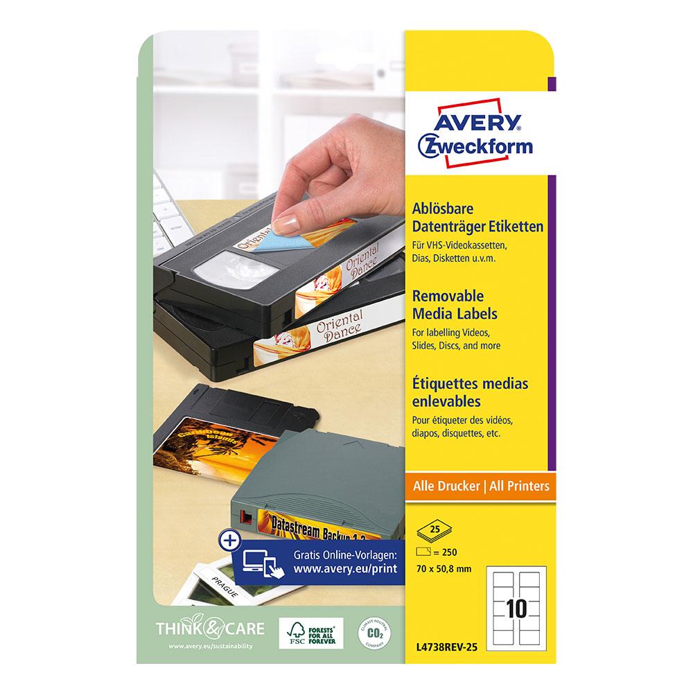 Етикети Avery отлеп. 70/50.8 10ет 25л