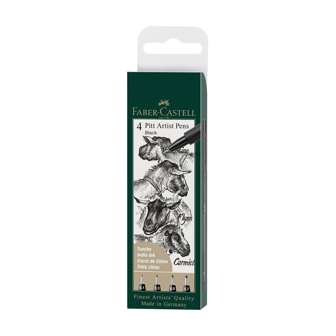 Faber-Castell Тънкописец Pitt Artist Pen, № 199, черен, 4 броя