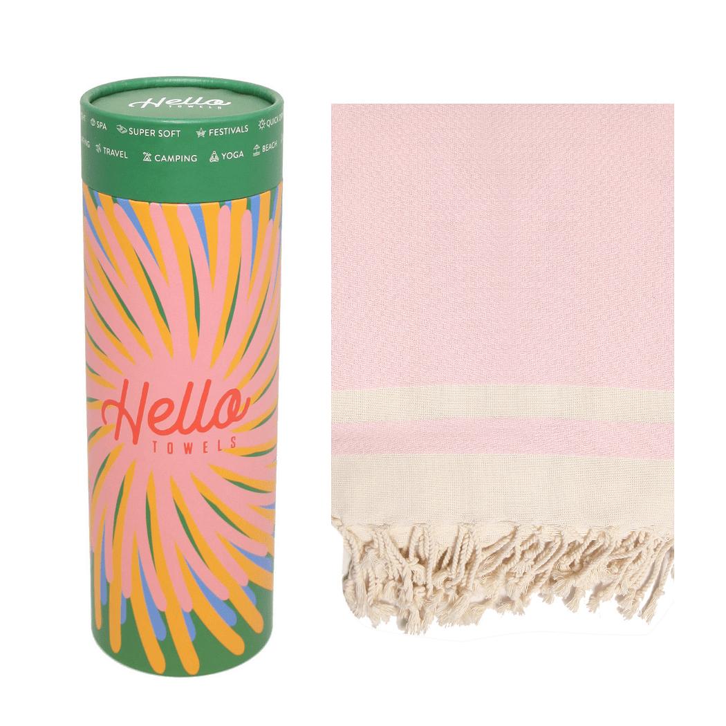 Hello Towels памучна кърпа, Пепел от рози / Зелено | JAR Computers Hello Towels памучна кърпа, Пепел от рози / Зелено