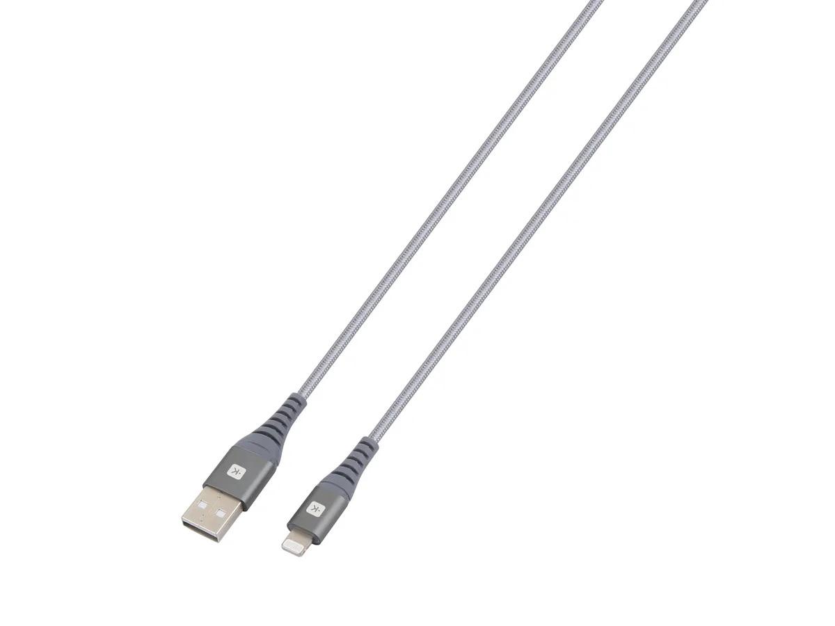 Кабел Skross, USB-A - Lightning, Метална оплетка, 1.20 м, Сив | JAR Computers Кабел Skross, USB-A - Lightning, Метална оплетка, 1.20 м, Сив