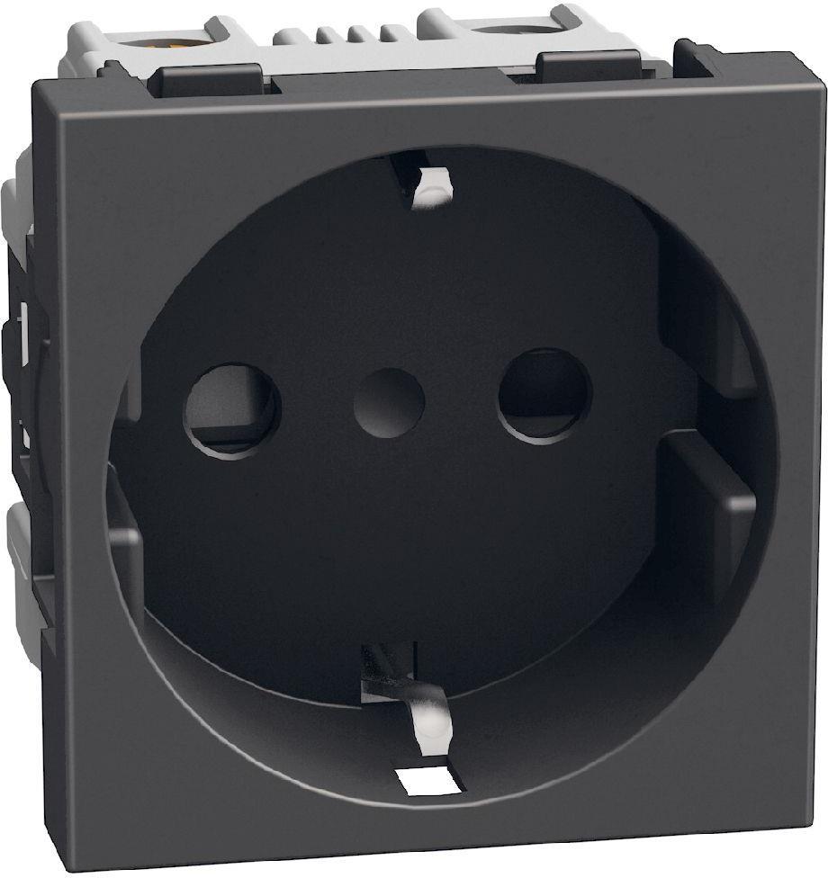 Контакт ШУКО 2P+E 16A с детска защита 2 мод. цвят Графит Light Now Bticino | JAR Computers Контакт ШУКО 2P+E 16A с детска защита 2 мод. цвят Графит Light Now Bticino