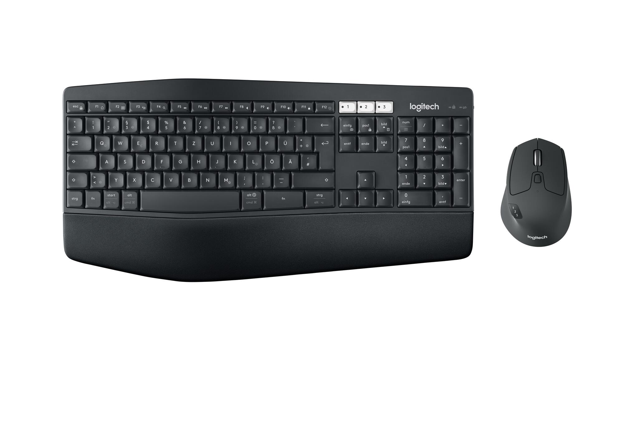 Logitech MK850 Performance клавиатура Включена мишка Универсален RF Wireless + Bluetooth QWERTZ Швейцарски Черен