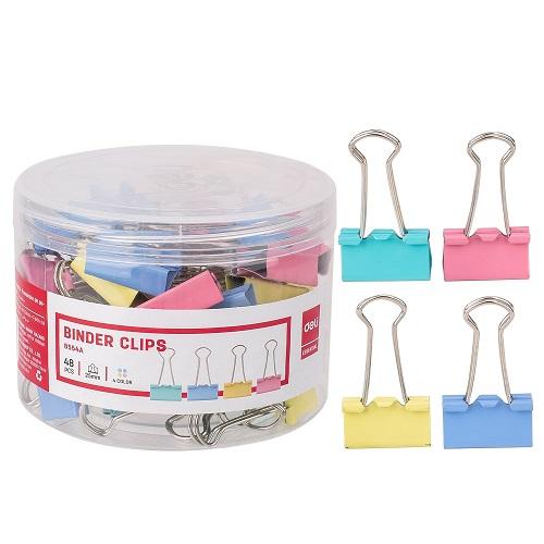 Метални щипки Deli Essential, 25 мм, E8554A, цветни, бурканче 48 бр. | JAR Computers Метални щипки Deli Essential, 25 мм, E8554A, цветни, бурканче 48 бр.