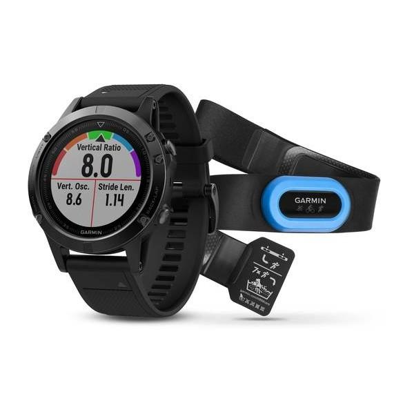 Мултиспорт GPS спортен часовник със сапфирена леща и HRM-Tri пулсомер - Garmin Fenix 5 Sapphire (черен с черна каишка) | JAR Computers Мултиспорт GPS спортен часовник със сапфирена леща и HRM-Tri пулсомер - Garmin Fenix 5 Sapphire (черен с черна каишка)
