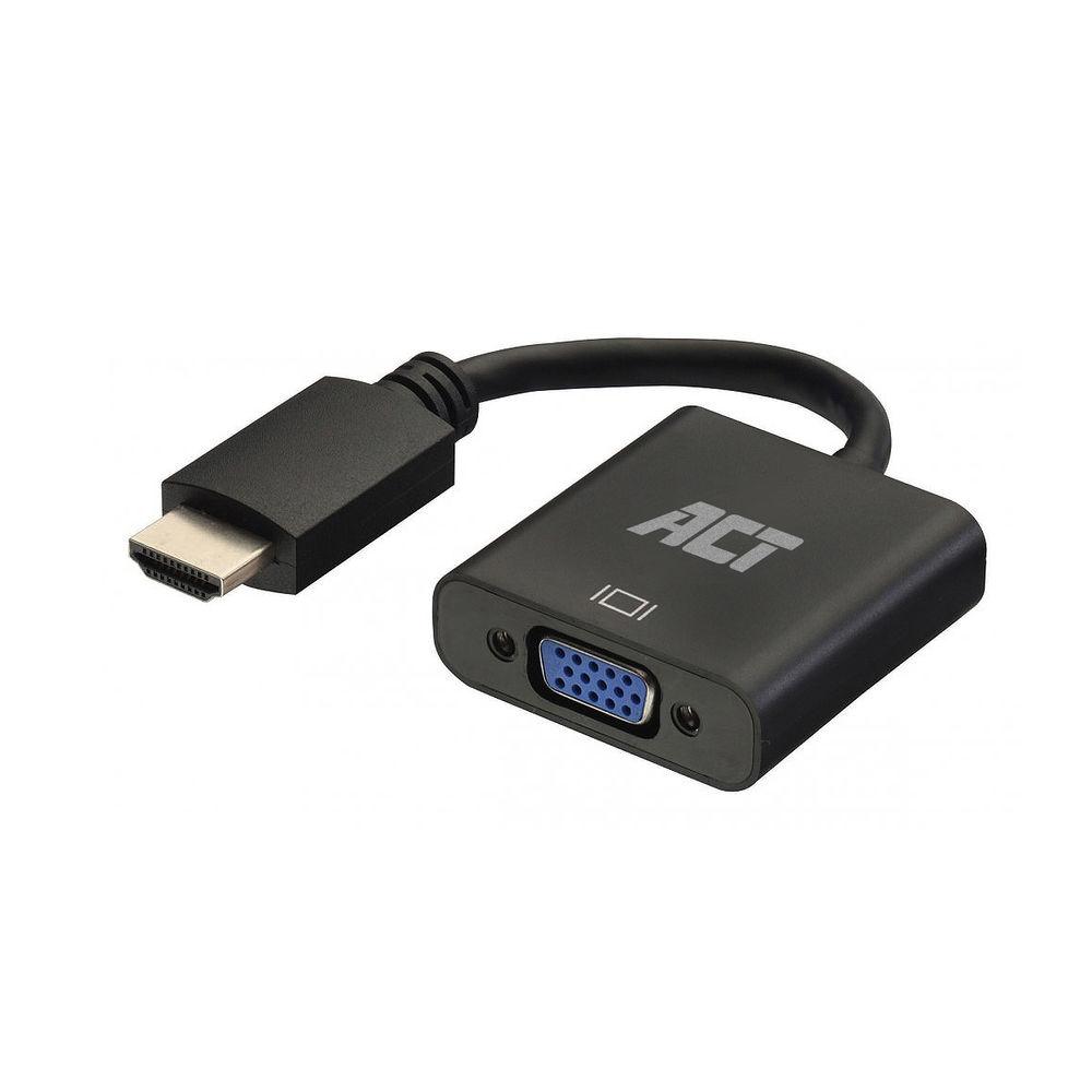 ACT AC7535 HDMI към VGA адаптер с аудио, 0.25 м, 1920×1200, 1080p | JAR Computers ACT AC7535 HDMI към VGA адаптер с аудио, 0.25 м, 1920×1200, 1080p