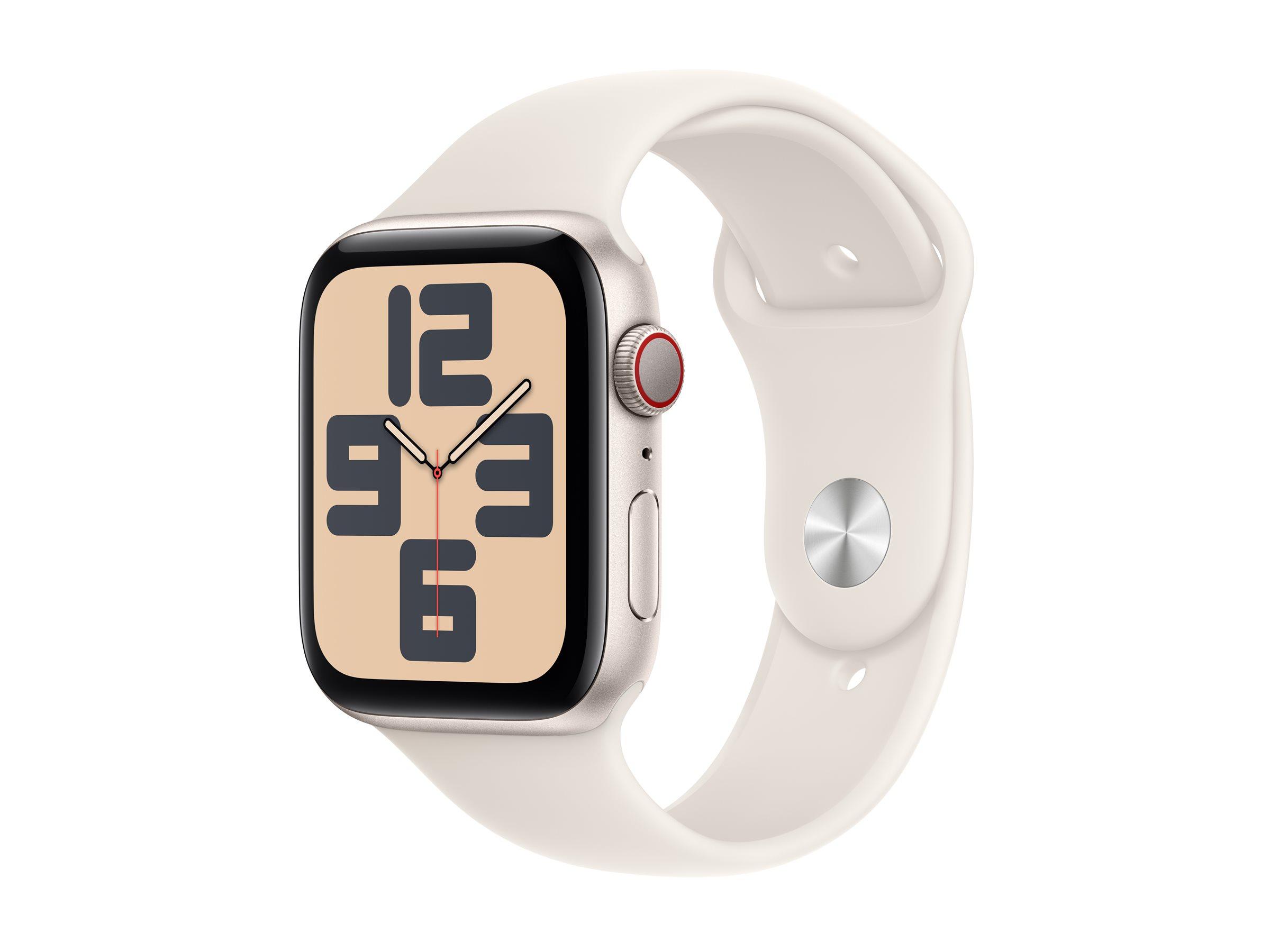 APPLE Watch SE GPS + Cellular 44mm Starlight Aluminium Case with Starlight Sport Band - M/L | JAR Computers APPLE Watch SE GPS + Cellular 44mm Starlight Aluminium Case with Starlight Sport Band - M/L