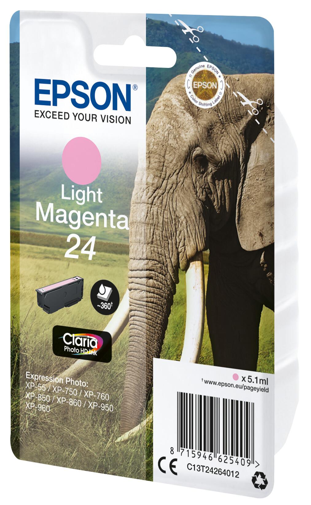 Epson Elephant 24 Слон – единичен цвят мастило Claria Photo HD – светла маджента | JAR Computers Epson Elephant 24 Слон – единичен цвят мастило Claria Photo HD – светла маджента