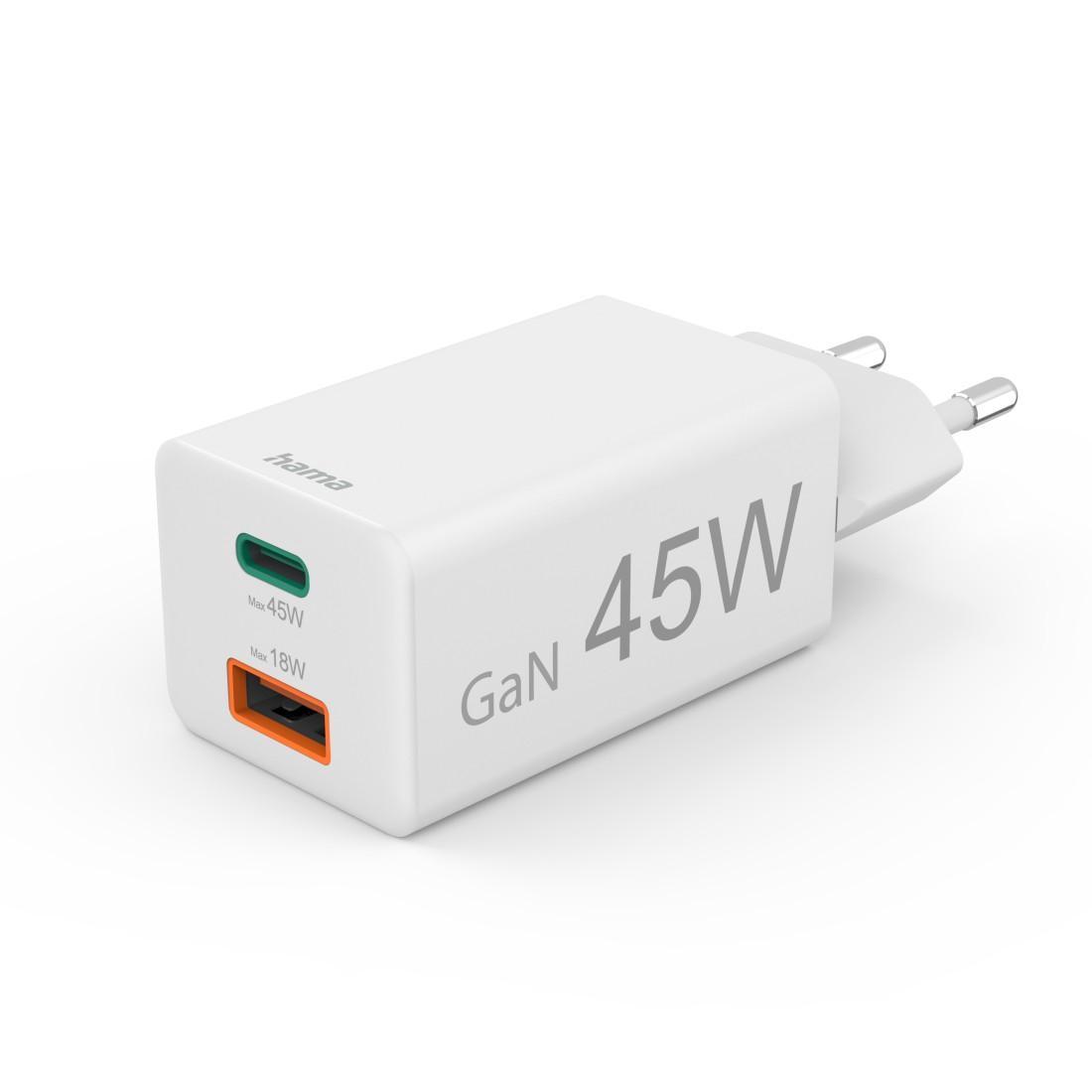 HAMA Бързо мини зарядно, 45 W, 1x USB-C - 1x USB-A, PD, бяло | JAR Computers HAMA Бързо мини зарядно, 45 W, 1x USB-C - 1x USB-A, PD, бяло