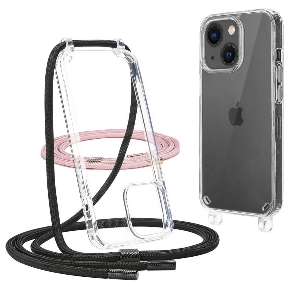 Хибриден удароустойчив кейс с връзка за носене за iPhone 13, iPhone 14 (прозрачен) - Tech-Protect Flexair Chain Hybrid Case | JAR Computers Хибриден удароустойчив кейс с връзка за носене за iPhone 13, iPhone 14 (прозрачен) - Tech-Protect Flexair Chain Hybrid Case