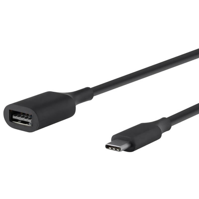 IncrediCables USB-C to USB-A Female Adaptor - USB-A OTG адаптер за устройства с USB-C порт (черен) | JAR Computers IncrediCables USB-C to USB-A Female Adaptor - USB-A OTG адаптер за устройства с USB-C порт (черен)