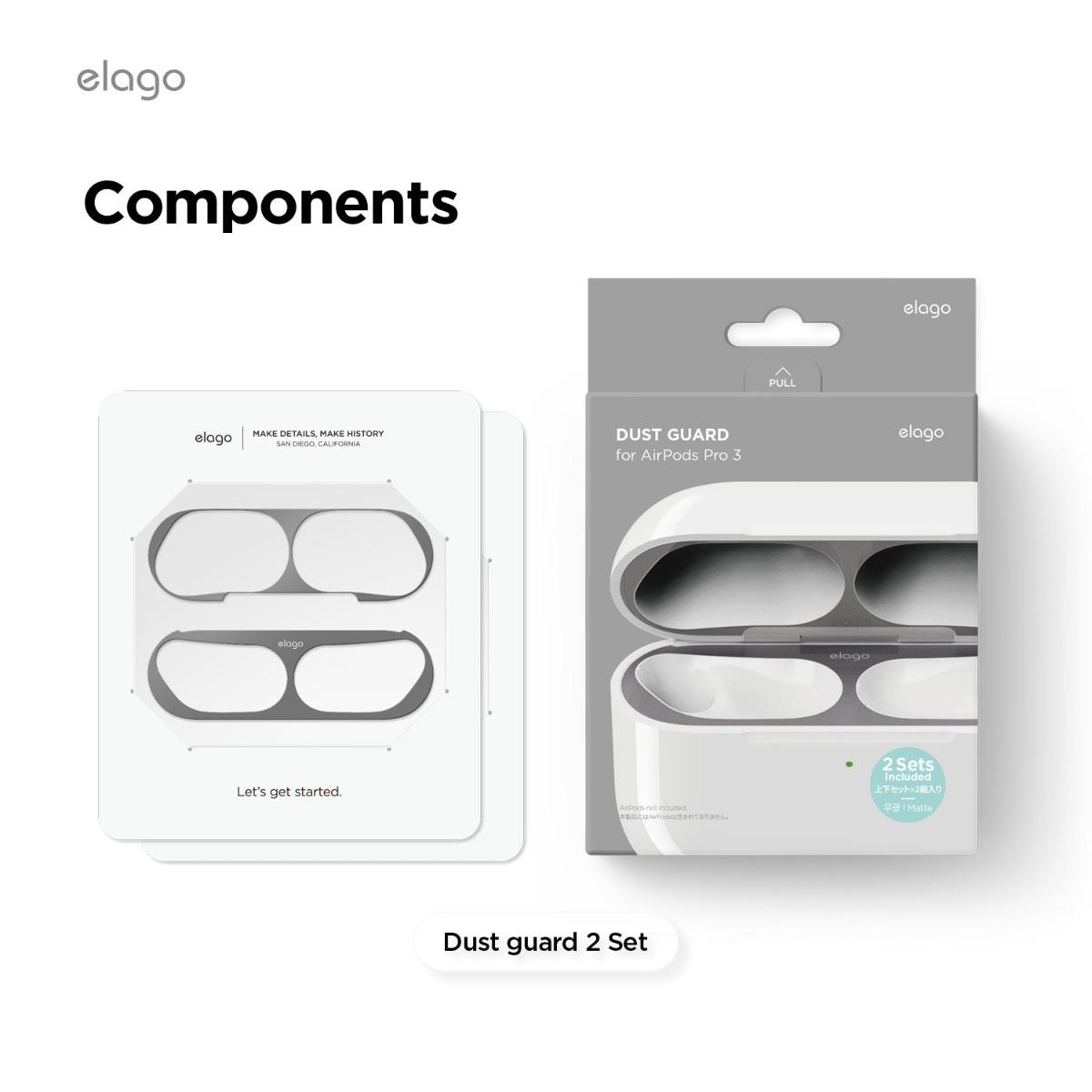 Комплект от 2 броя метални предпазители против прах за Apple AirPods Pro 3 - Elago AirPods Dust Guard (тъмносив) | JAR Computers Комплект от 2 броя метални предпазители против прах за Apple AirPods Pro 3 - Elago AirPods Dust Guard (тъмносив)