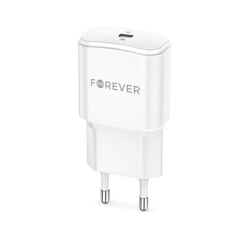 PD Зарядно Forever 220V TC-01 USB-C 20W бяло | JAR Computers PD Зарядно Forever 220V TC-01 USB-C 20W бяло