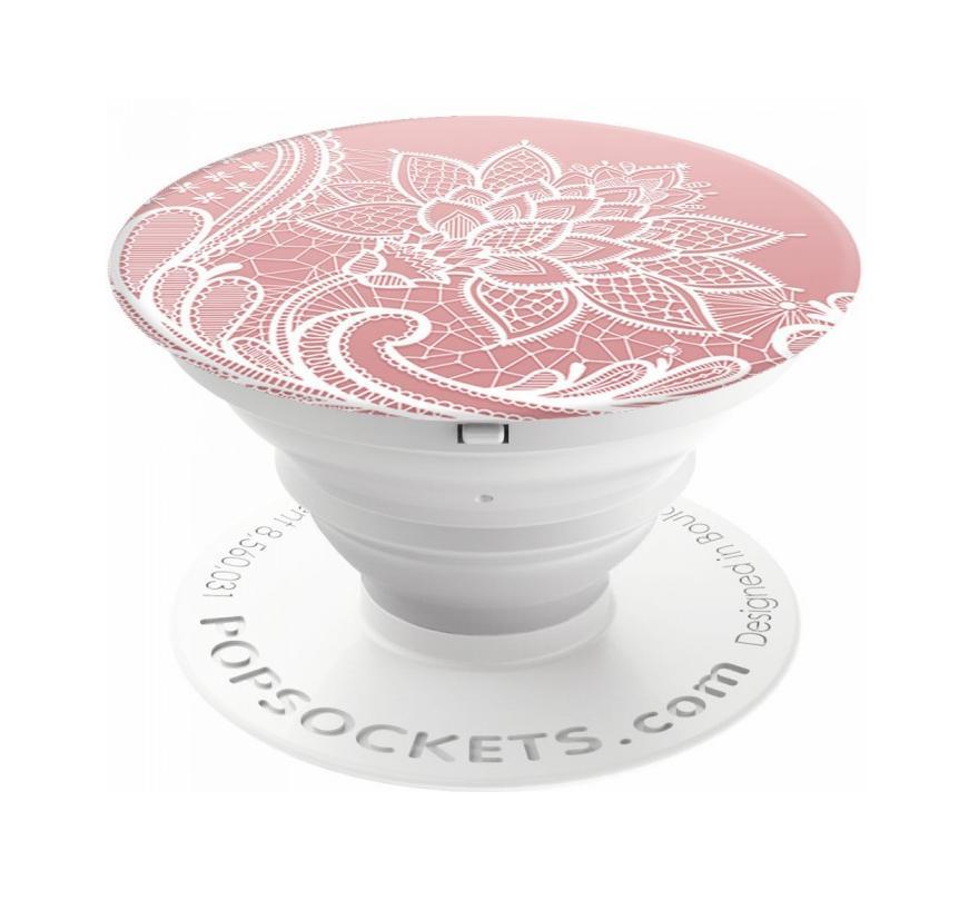 Поставка и аксесоар против изпускане на вашия смартфон - Popsockets French Lace (розов) | JAR Computers Поставка и аксесоар против изпускане на вашия смартфон - Popsockets French Lace (розов)