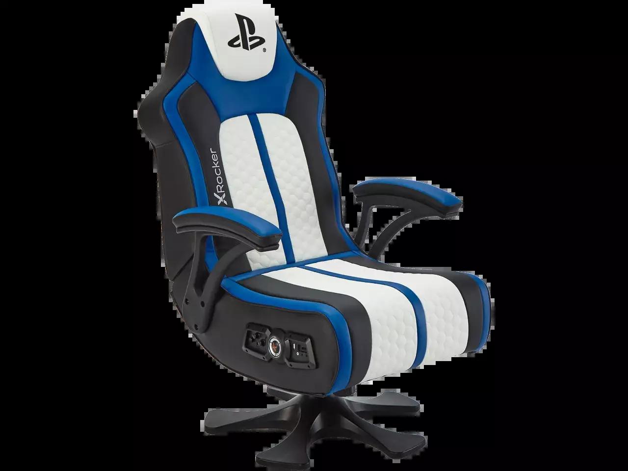 XROCKER LEGEND GAMING CHAIR BLUE-WHITE | JAR Computers XROCKER LEGEND GAMING CHAIR BLUE-WHITE