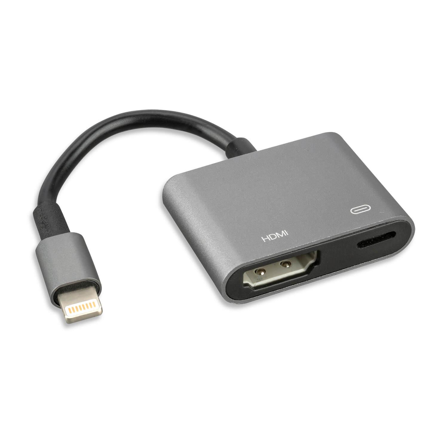 Адаптер за свързване от Lightning към HDMI вход за мобилни устройства с Lightning - 4smarts Lightning to HDMI Adapter 6cm. (сив) | JAR Computers Адаптер за свързване от Lightning към HDMI вход за мобилни устройства с Lightning - 4smarts Lightning to HDMI Adapter 6cm. (сив)