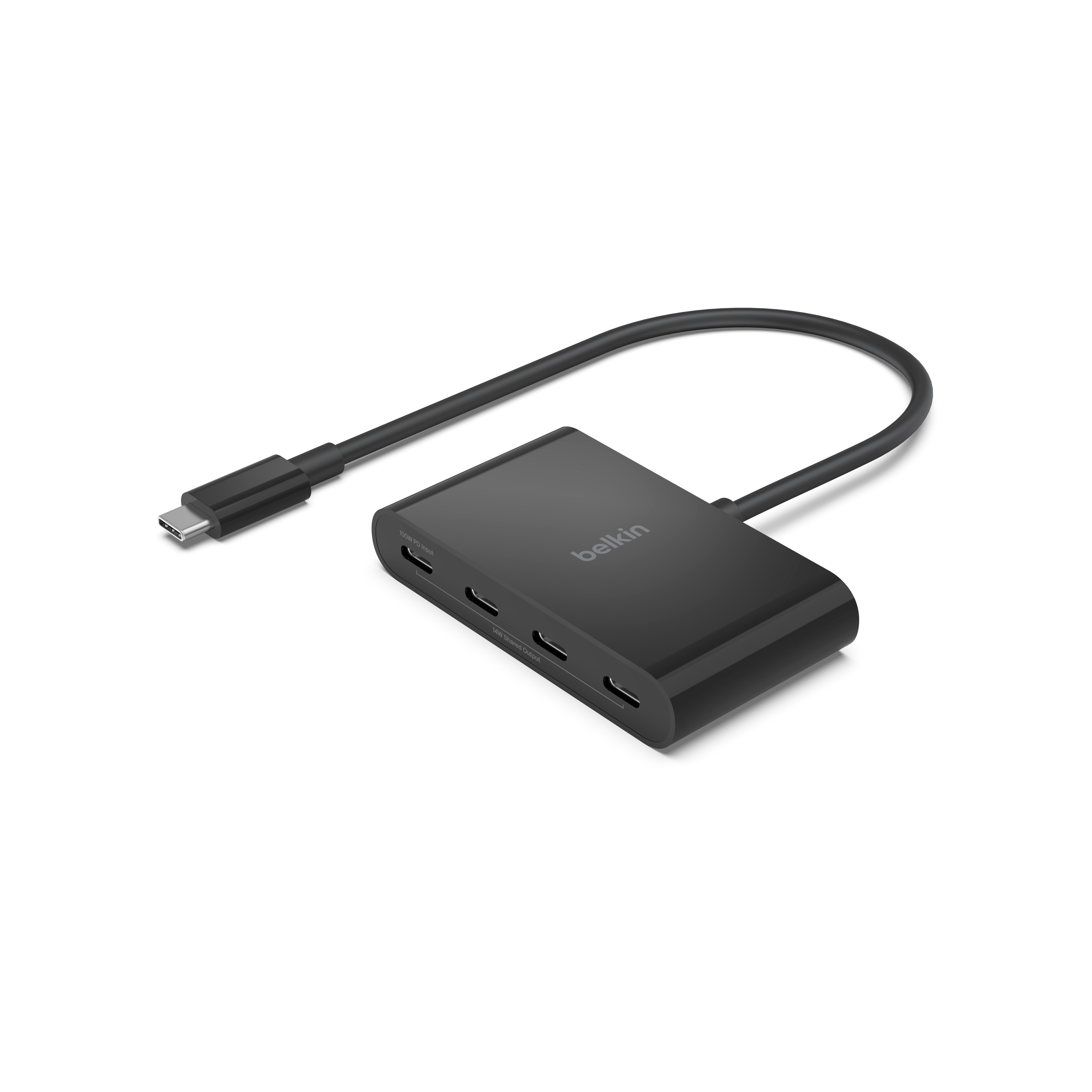 Belkin CONNECT USB-C to 4-Port USB-C Hub - Black | JAR Computers Belkin CONNECT USB-C to 4-Port USB-C Hub - Black