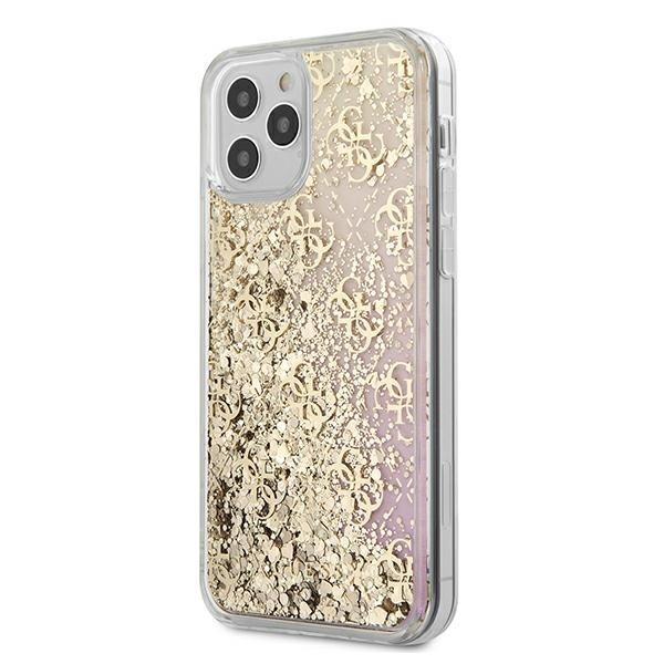 Дизайнерски кейс с висока защита за iPhone 12 Pro Max - Guess Liquid Glitter Gradient Case (златист) | JAR Computers Дизайнерски кейс с висока защита за iPhone 12 Pro Max - Guess Liquid Glitter Gradient Case (златист)