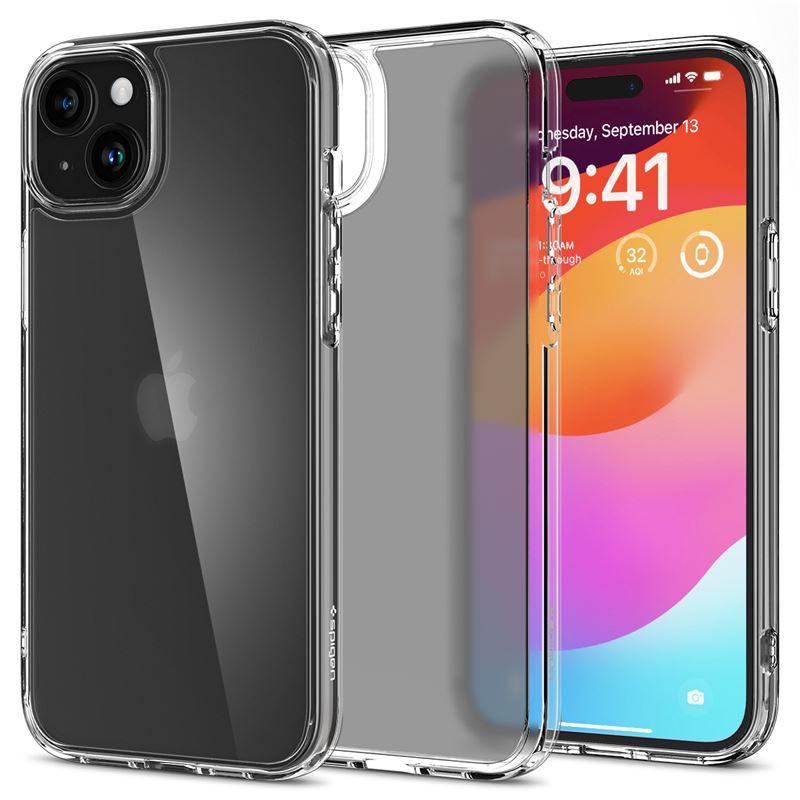 Хибриден кейс с висока степен на защита за iPhone 15 Plus - Spigen Ultra Hybrid Case (прозрачен-матиран) | JAR Computers Хибриден кейс с висока степен на защита за iPhone 15 Plus - Spigen Ultra Hybrid Case (прозрачен-матиран)
