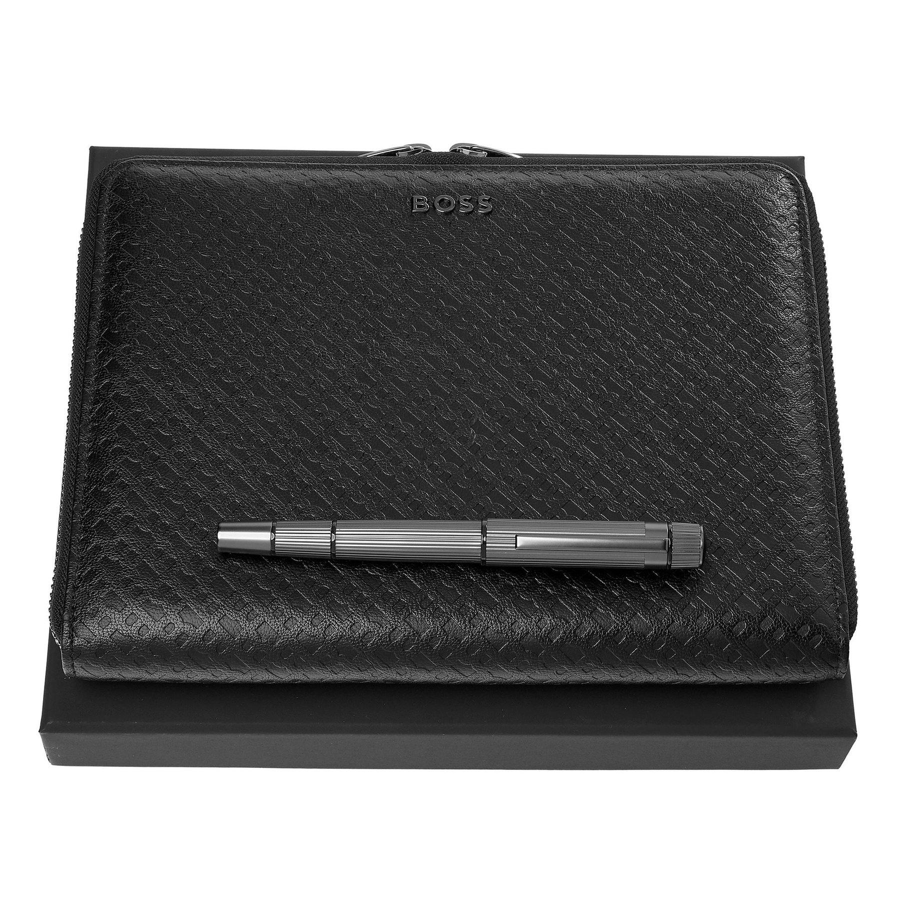 Hugo Boss Комплект ролер и папка Elemental, A5, хром | JAR Computers Hugo Boss Комплект ролер и папка Elemental, A5, хром