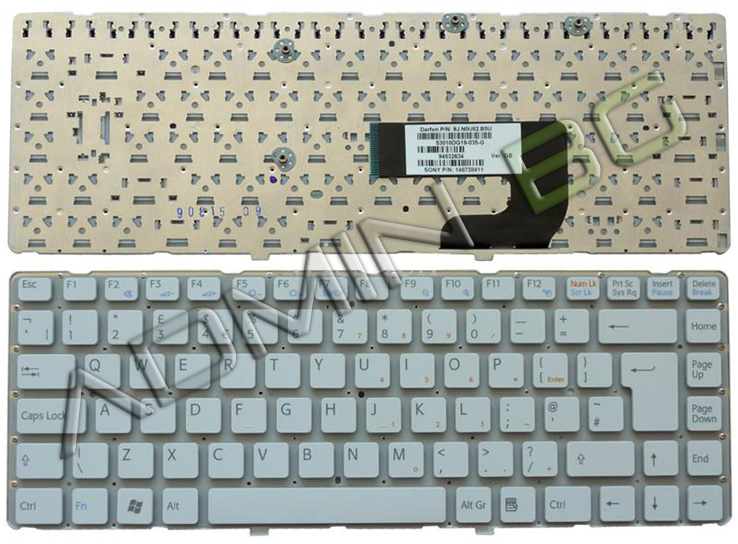 Клавиатура за лаптоп Sony Vaio VGN-NW UK БЯЛА БЕЗ РАМКА С Кирилица  | JAR Computers Клавиатура за лаптоп Sony Vaio VGN-NW UK БЯЛА БЕЗ РАМКА С Кирилица