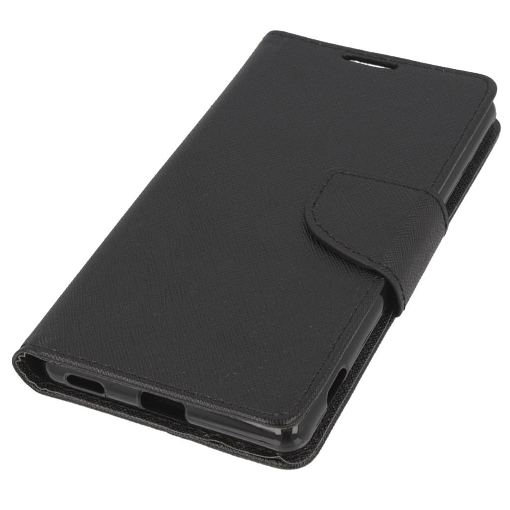 Кожен калъф, тип портфейл и поставка за Sony Xperia M5 - Fancy Diary Case (черен) | JAR Computers Кожен калъф, тип портфейл и поставка за Sony Xperia M5 - Fancy Diary Case (черен)