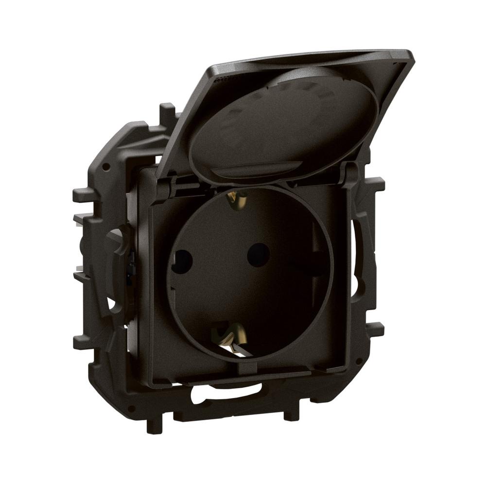 Контакт Шуко 2P+E 16A с капак детска защита и винтови клеми Черен - Legrand Niloe New NP3129BK | JAR Computers Контакт Шуко 2P+E 16A с капак детска защита и винтови клеми Черен - Legrand Niloe New NP3129BK